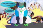  anthro belly canid canine carnival_game duo first_person_view fox hi_res imminent_vore looming male male/male mammal overweight phosphobos scared tanio vore 