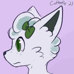  alolan_form alolan_vulpix animated bow_(disambiguation) coffeefly freckles green_eyes juniper_(coffeefly) nintendo pokemon pokemon_(species) regional_form_(pokemon) smile solo 