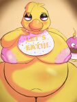  absurd_res avian belly big_belly big_breasts bird breasts chica_(fnaf) chicken cupcake cupcake_(fnaf) female five_nights_at_freddy&#039;s food galliform gallus_(genus) hi_res mcerror overweight phasianid scottgames 