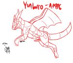  ai ai-dragon big_tail dragon feral genitals hi_res invalid_tag machine male penis robot size_difference solo tail wings yunbarro-a7996 