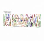  2girls artist_name bangs border close-up colorful commentary_request face-to-face hatching_(texture) highres long_bangs long_hair looking_at_another multiple_girls original pen_(medium) signature watanabe_tomari watermark white_border yuri 