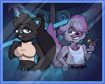  anthro aurora_(lufty) canid canine canis domestic_cat domestic_dog duo felid feline felis female hi_res humanoid invalid_tag male male/female mammal subway_footlong 