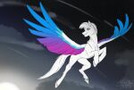  cloud digital_drawing_(artwork) digital_media_(artwork) equid equine feathers female feral flying hasbro horse mammal mlp_g5 morning my_little_pony patreon pegasus pony reward sky smile solo star sun sunny_way wings zipp_storm_(mlp) 