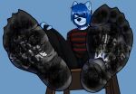  anthro azura_(aimpunch) chair claws dirty_feet dirty_socks duo emo_haircut feet female filth foot_fetish foot_focus foot_on_face furniture hair hair_over_eye hi_res hindpaw ifuritto larger_male looking_at_viewer male male/female mostly_clothed on_chair one_eye_obstructed paws raised_foot sam_(ifuritto) simple_background sitting sitting_on_chair size_difference smaller_female smile smug soles squish toe_claws trapped_in_clothing trapped_in_socks 