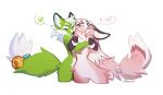  2023 canid canine danomil digital_media_(artwork) duo embrace eyes_closed fox fur green_body green_fur hug mammal pink_body pink_fur smile 