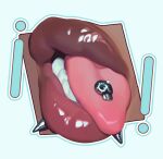  ! !! 1other ambiguous_gender brown_lips dark_skin gloss highres lip_piercing lips lipstick lower_teeth_only makeup open_mouth original piercing teeth tongue tongue_out tongue_piercing 