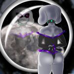  absurd_res alien ambiguous_gender butt collar crossed_arms grey_body heartlessangel3d hi_res humanoid red_eyes solo solo_focus space window 