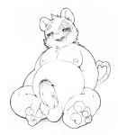  2022 absurd_res anthro balls belly blush chobab_789 erection genitals hi_res humanoid_genitalia humanoid_penis kemono male moobs navel nipples overweight overweight_male penis sitting solo 