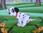  101_dalmatians canid canine canis dalmatian disney domestic_dog feces feral forest forest_background jose_rodolfo_loaiza_ontiveros looking_back male mammal nature nature_background outside patch_(101_dalmatians) plant pooping potty_time scat solo tree young 