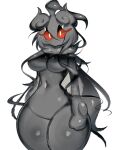  black_body black_hair female generation_7_pokemon hair humanoid legendary_pokemon looking_at_viewer marshadow nintendo pokemon pokemon_(species) red_eyes solo thick_thighs usa37107692 