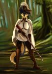  absurd_res anthro cinnameana female forest gun hi_res hovawart hunting lydia_von_blutsonne plant ranged_weapon rifle solo tree weapon 
