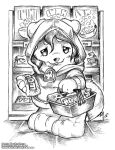  2023 ankh anthro bag basket bottomless canid canine canis cereal_box clothed clothing container cookie depression food frown hair hoodie jewelry kemono looking_at_viewer male mammal necklace o-kemono o-kemono_(character) shelf shopping_basket solo topwear wolf 