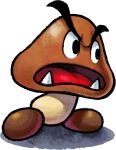  boots brown_footwear fangs goomba highres mario_&amp;_luigi_rpg mario_(series) no_humans official_art open_mouth shadow simple_background teeth transparent_background 
