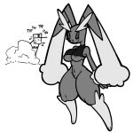  analognsfw anthro areola areola_slip big_breasts big_ears black_clothing black_eyes black_topwear bottomless breasts clothed clothing duo eyelashes featureless_crotch female floppy_ears fur generation_4_pokemon grey_areola grey_body grey_fur hi_res human lop_ears lopunny male mammal masturbation navel nintendo onomatopoeia pokemon pokemon_(species) simple_background smile sound_effects text thick_thighs topwear under_boob white_background wide_hips 