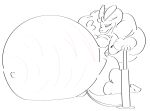  air_inflation belly big_belly breasts clothed clothing fanofblimp female generation_4_pokemon hi_res hose huge_belly inflation looking_pleasured lopunny monochrome nintendo partially_clothed pokemon pokemon_(species) pump solo stretch_marks 