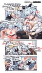  3girls animal_ears aningay arm_up bangs bare_shoulders bell black_skirt black_thighhighs blue_eyes blue_skirt blush box box_of_chocolates breasts cat_ears coat collarbone copyright_name english_commentary english_text female_professor_(girls&#039;_frontline_nc) florence_(girls&#039;_frontline_nc) from_side girls&#039;_frontline_neural_cloud grey_hair hair_between_eyes heart heart-shaped_pupils highres holding id_card indoors labcoat lanyard large_breasts licking licking_finger long_hair long_sleeves looking_at_another multiple_girls neck_bell official_alternate_costume open_mouth persicaria_(girls&#039;_frontline_nc) pink_eyes pink_hair pixiv_id second-party_source shirt skirt smile speech_bubble standing symbol-shaped_pupils teeth thighhighs upper_body upper_teeth_only white_coat 