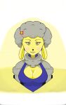  absurd_res accessory anthro anuvisur_(artist) big_breasts blush bovid breasts caprine clothed clothing collar digital_media_(artwork) female flower flower_in_hair fur grey_body grey_fur hair hair_accessory happy hi_res huge_breasts lagomorph long_ears looking_at_viewer machine mammal mature_anthro mature_female plant robot sha_(twf) sheep simple_background smile solo the_walten_files wool_(fur) wool_hair yellow_body yellow_eyes 