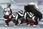  8_legs balls genitals hi_res larru-larru long_taur mammal mammal_taur mephitid mephitid_taur multi_balls multi_genitalia multi_leg multi_limb nude prehensile_feet skunk skunk_taur taross taur 