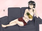  barefoot collarbone collarbones food fruit ichinose_nagi nyan_koi nyan_koi! pineapple 