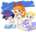  akazutsumi_momoko chibi child food fruit goutokuji_miyako hyper_blossom matsubara_kaoru multiple_girls powered_buttercup powerpuff_girls_z rolling_bubbles sonotoki watermelon 