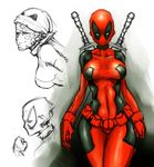  belt breasts deadpool formal genderswap lady_deadpool marvel mask scar suit sword weapon wide_hips 