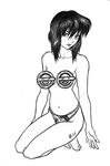  autumn_sacura censored ghost_in_the_shell kusanagi_motoko laughing_man monochrome panties 