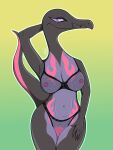  animal_print anthro bedroom_eyes breasts clothing curvaceous curvy_figure female generation_7_pokemon hi_res humanoid inviting leopard_print lingerie narrowed_eyes nintendo pokemon pokemon_(species) salazzle seductive solo thick_thighs voluptuous wide_hips wildervix 