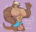  2023 abs anthro areola athletic athletic_anthro athletic_male balls biceps big_areola big_balls big_pecs big_penis blonde_hair brown_body brown_fur dialogue digital_drawing_(artwork) digital_media_(artwork) english_text fingers fur genitals hair hair_over_eyes hi_res huge_areola huge_balls joelasko lavender_background long_tail male mammal mostly_nude multicolored_body multicolored_fur muscular muscular_anthro muscular_male mustelid my_bigger_boyfriend nipples ocean_otter open_mouth otter pecs penis simple_background smile solo tail tan_body tan_fur text tongue towel towel_around_waist towel_only two_tone_body two_tone_fur wet wet_body wet_fur 