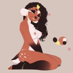  &lt;3 absurd_res anklet anthro bedroom_eyes bovid breasts caprine dark_hair ear_piercing female goat hair hi_res horn jewelry kody_(pudgeruffian) mammal narrowed_eyes nipple_piercing nipples nude piercing pudgeruffian seductive solo tan_body wavy_hair 