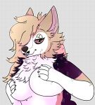  anthro big_breasts blonde_hair breasts brown_eyes canid canine canis domestic_dog female fish_tail growth hair herding_dog hybrid long_hair mammal pastoral_dog simple_background solo welsh_corgi ymbren zapodawgz 