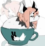 blonde_hair canid canine container cup feral fox fur hair hushloafs male mammal mug solo white_body white_fur 