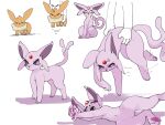  2022 3_toes 4_fingers :&lt; :3 ambiguous_gender angry black_nose cheek_tuft colored cross-popping_vein digital_media_(artwork) disembodied_hand duo eevee eeveelution espeon evolution_(transformation) eyes_closed facial_tuft featureless_crotch feet felid feline feral feral_focus fingers forehead_gem forked_tail front_view fur generation_1_pokemon generation_2_pokemon human kemono lifted lifting looking_at_viewer lying mammal monotone_body monotone_ears monotone_fur monotone_tail multicolored_body multicolored_fur multiple_images navel netchy_boo nintendo no_sclera on_side open_mouth orange_body orange_ears orange_fur pawpads paws pink_body pink_ears pink_fur pink_pawpads pink_tail pokemon pokemon_(species) pupils purple_eyes purple_inner_ear quadruped sharp_teeth side_view simple_background sitting solo_focus standing stretching tail tan_body tan_fur teeth three-quarter_view toes transformation tuft two_tone_body two_tone_fur unusual_anatomy unusual_tail uwu white_background white_pupils wide_hips 