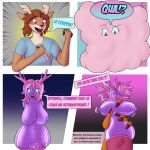  absurd_res acutegabby animate animate_inanimate anthro bodily_fluids comic coupon cum deer erection female french fucktoy gender_transformation genital_fluids genitals hi_res horn male_to_female mammal onahole_transformation penetrable_sex_toy penis poof purple_rubber rubber sex sex_doll sex_toy stretched_pussy toy_transformation transformation vein veiny_penis 