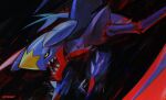  atmosgear black_sclera colored_sclera commentary garchomp highres mega_garchomp mega_pokemon no_humans open_mouth pokemon pokemon_(creature) sharp_teeth signature solo spikes teeth watermark yellow_eyes 