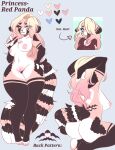  &lt;3 absurd_res ailurid anthro blonde_hair blue_eyes female female/female hair hi_res ladyybuggz ladyybuggz_(artist) mammal red_panda solo 