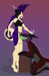  absurd_res anthro bad_dragon bdsm_gear canid canine canis collar curled_tail dildo dildo_in_mouth dominant dominant_female dragon duo female fur gag gear hair hi_res horn leash male male/female mammal mohawk muzzle_gag purple_body purple_fur purple_hair rancid_kill sex_toy sex_toy_in_mouth sex_toy_insertion sexualdoggo spikes strapon striped_body stripes submissive submissive_male sucking_dildo wolf 