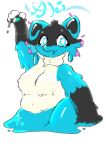  absurd_res alei_sparks_(mintydrawsstuff) anthro big_breasts breasts chubby_anthro chubby_female dripping_slime female generation_4_pokemon gesture goo_creature hi_res lucario nintendo pawpads pokemon pokemon_(species) puddle slime solo unknown_artist waving 