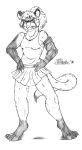  2018 anthro armband bottomwear claws clothing delilah_nightingale domestic_ferret ear_piercing female fur hair hand_on_hip hi_res looking_at_viewer mammal marcushunter mouth_closed mustelid musteline piercing pose shirt signature skirt smile smiling_at_viewer solo standing tank_top toe_claws topwear true_musteline weasel whiskers 
