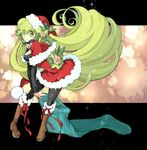  apple_inc. bad_id bad_pixiv_id boots christmas green_eyes green_hair konakonagona long_hair macintosh macloid macne_nana pantyhose santa_costume solo 