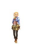  3d althea_(ffcc) althea_sol_alfitaria blonde_hair final_fantasy final_fantasy_crystal_chronicles green_eyes jacket lilty official_art open_mouth shorts smile solo thighhighs 
