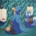  &lt;3 absurd_res argon_vile bathroom being_watched blush bodily_fluids drinking drinking_urine foreskin generation_1_pokemon generation_3_pokemon genital_fluids genitals golduck hi_res kneeling looking_at_another male male/male nintendo nuzleaf peeing_on_ground penis pokemon pokemon_(species) public public_restroom shocked_expression urinal urine urine_in_mouth voyeur wartortle watersports wide_eyed 