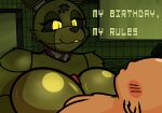  absurd_res big_breasts breast_play breasts crossgender desesperadoleon duo english_text faceless_character faceless_male female five_nights_at_freddy&#039;s five_nights_at_freddy&#039;s_3 genitals hi_res human lagomorph leporid machine male male/female mammal penile penis rabbit scottgames sex simple_background springtrap_(fnaf) text titfuck 