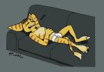  anthro barefoot bodily_fluids briefs briefs_only brown_nose bulge clothed clothing drooling eyes_closed eyewear feet fudatsu fur furniture goggles hand_on_chest lying male open_mouth ratchet ratchet_and_clank saliva signature sleeping sofa solo sony_corporation sony_interactive_entertainment sound_effects striped_body striped_fur stripes sweaciabic tan_body tan_fur teeth_showing tighty_whities tongue_showing topless underwear underwear_only vowelless vowelless_sound_effect white_briefs white_clothing white_underwear yellow_body yellow_fur zzz 