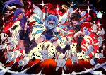  animal_ears blue_eyes cirno explosion heran_hei_mao inaba_mob_(touhou) inaba_tewi open_mouth rabbit_ears reisen_udongein_inaba smile touhou 