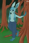  animated anthro eeveelution forbiddenlight generation_4_pokemon genitals glaceon male nintendo penis pokemon pokemon_(species) solo 