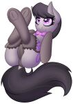  &lt;3 &lt;3_eyes 2018 absurd_res alpha_channel black_clothing black_hair black_tail black_underwear bow_tie camel_toe clothed clothed_feral clothing cutie_mark digital_media_(artwork) dock earth_pony equid equine female feral friendship_is_magic full-length_portrait fur grey_body grey_fur hair hasbro hi_res hooves horse legwear lying mammal my_little_pony octavia_(mlp) on_back panties pinup pony portrait pose purple_eyes scramjet747 simple_background smile solo stockings tail thigh_highs transparent_background underhoof underwear 