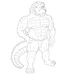  alligator alligatorid clothing crocodilian drexotter hi_res male muscular reptile scalie sketch underwear 