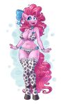  &lt;3 &lt;3_eyes 2023 5_fingers absurd_res animal_print anthro blue_eyes bra breasts camel_toe chest_tuft clothed clothing cow_print cutie_mark dandy_(artist) digital_media_(artwork) earth_pony equid equine eyelashes female fingers friendship_is_magic hair hasbro hi_res horse inner_ear_fluff legwear lingerie long_hair mammal my_little_pony navel open_mouth open_smile panties pink_hair pinkie_pie_(mlp) pony smile solo standing tuft underwear 