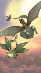  above_clouds absurdres animal_focus claws cloud commentary_request evolutionary_line flygon flying grumpido highres looking_at_viewer no_humans outdoors pokemon pokemon_(creature) trapinch vibrava 