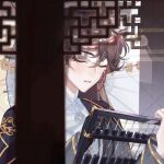  1boy animated animated_gif bcy_793630 bishounen braid chinese_clothes hanfu live2d looking_at_viewer lowres male_focus solo 